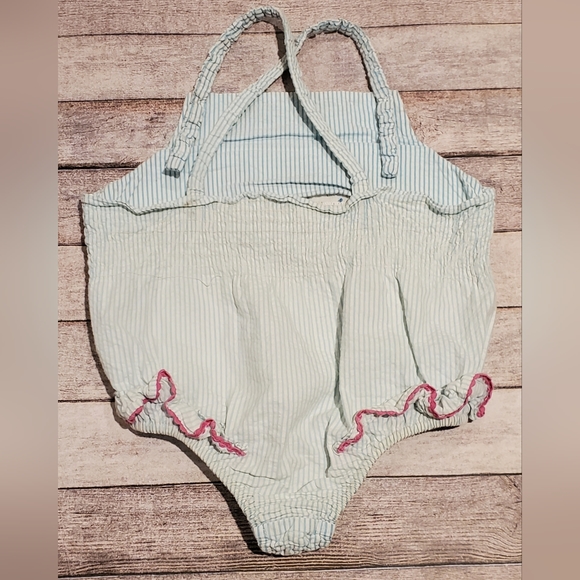 Silly Goose Hand Smocked Fish Romper Girls Size 4T - Picture 2 of 5